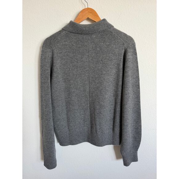 Soldout.NYC The Cashmere Polo Grey Womens Size Medium NWT Collared Sweater - Picture 2 of 8